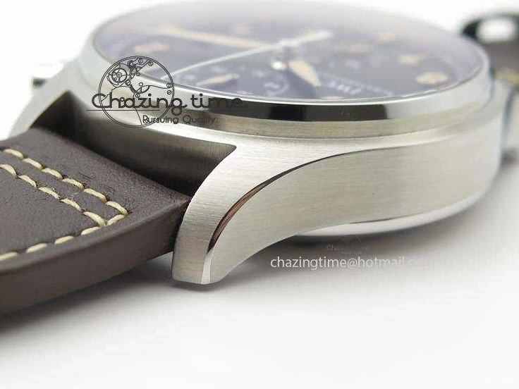 MIROTIME 0601 Pilot Chrono SS IW387808 CF3 ZF 1:1 Best Edition On Brown Leather Strap A Soft 7328